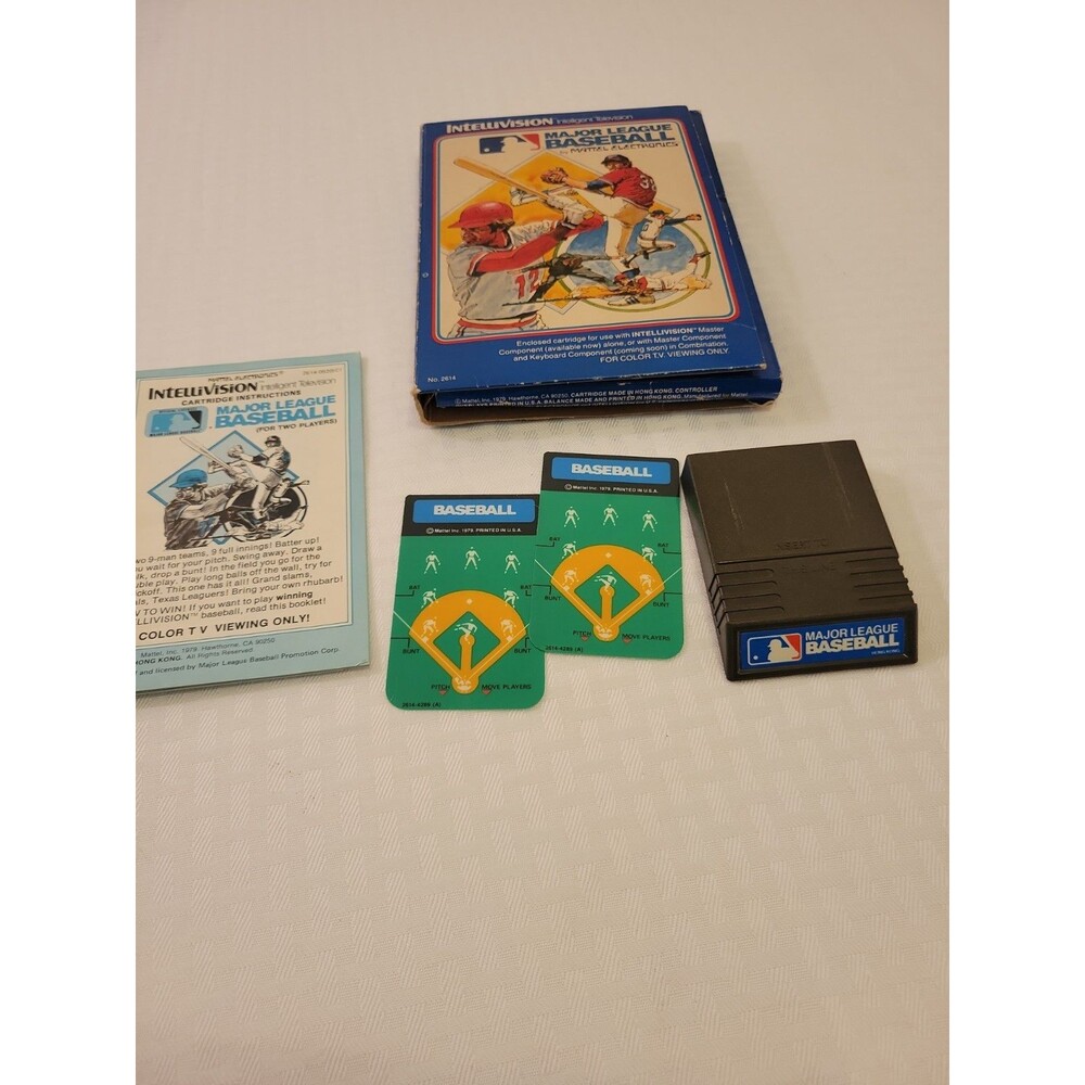 Intellivision Game Major League Baseball Complete in (Damaged)Box w/Manual 1979